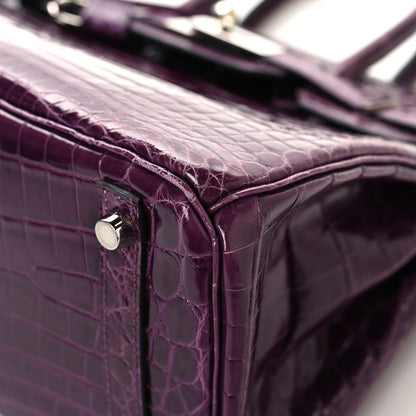 Hermes Shiny Niloticus Crocodile Birkin 30 Cassis