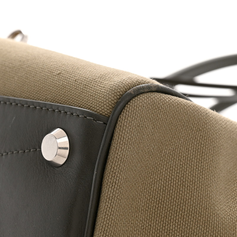 Balenciaga Canvas Smooth Calfskin Medium Bel Air Carry All Bag Khaki