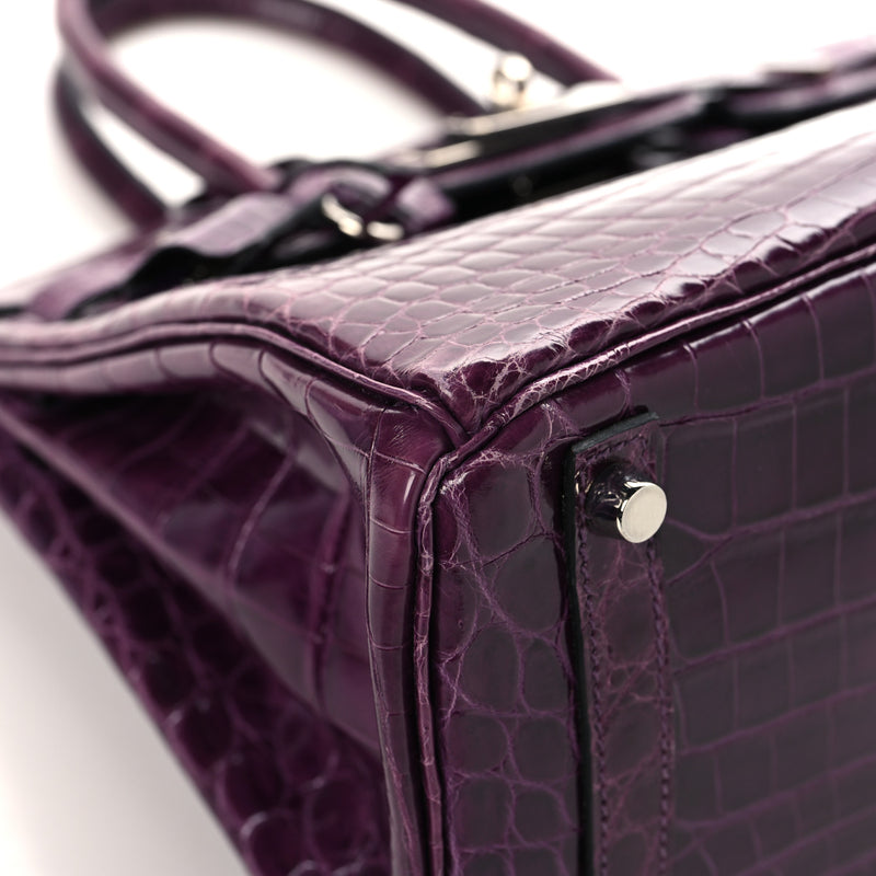 Hermes Shiny Niloticus Crocodile Birkin 30 Cassis