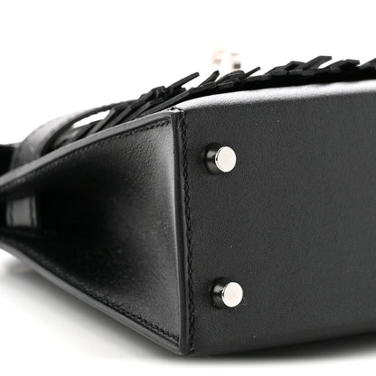 Hermes Tadelakt Sombrero Box Pampilles Mini Kelly Sellier 20 Black