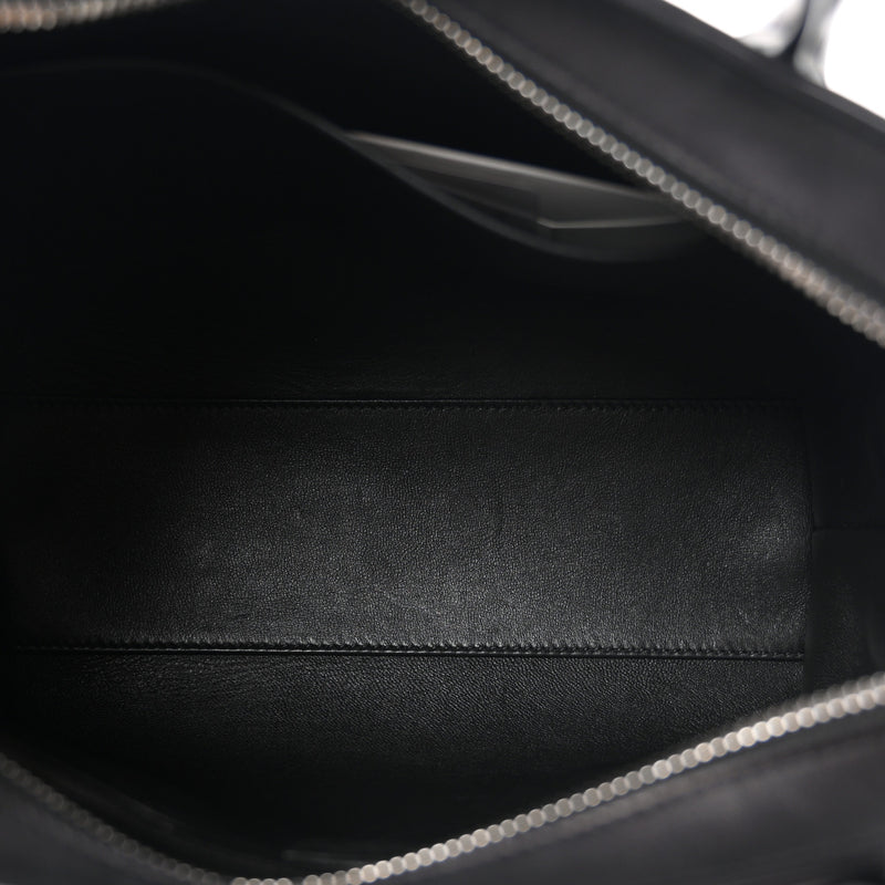 The Row Polished Saddle Calfskin Agnes 12 Black
