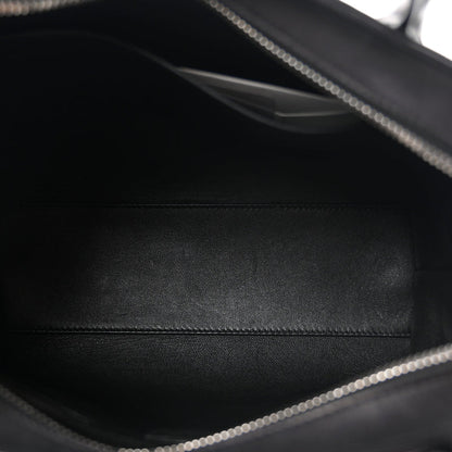 The Row Polished Saddle Calfskin Agnes 12 Black
