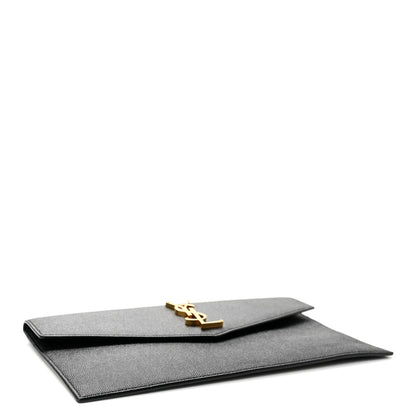 Saint Laurent Grain De Poudre Uptown Pouch Black