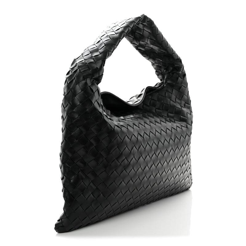 Bottega Veneta Calfskin Intrecciato Small Hop Black