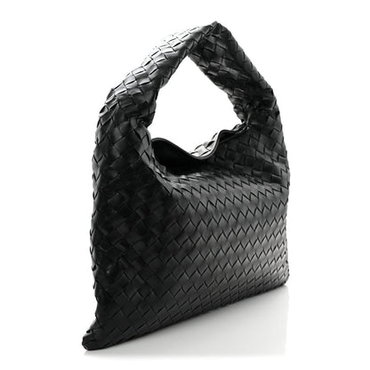 Bottega Veneta Calfskin Intrecciato Small Hop Black