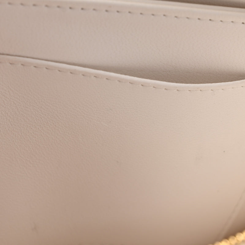 Chanel Lambskin Quilted Wave Clutch White