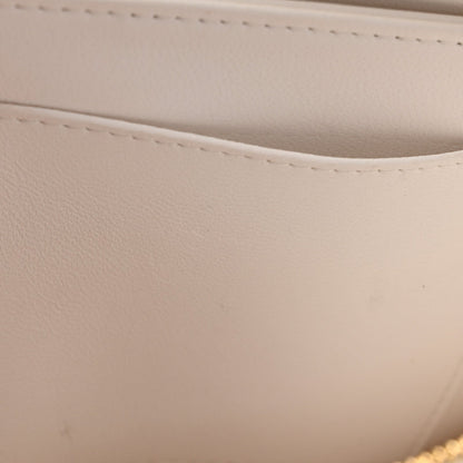 Chanel Lambskin Quilted Wave Clutch White