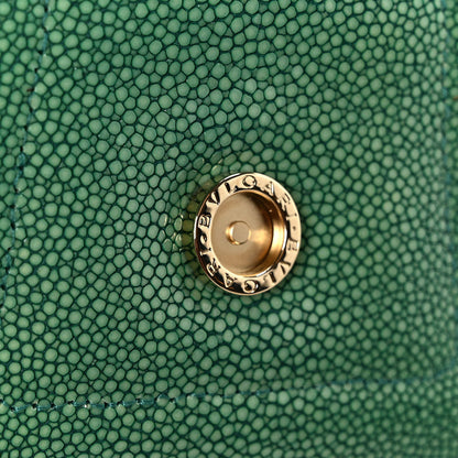 Bulgari Galuchat Serpenti Reverse Micro Top Handle Emerald Green