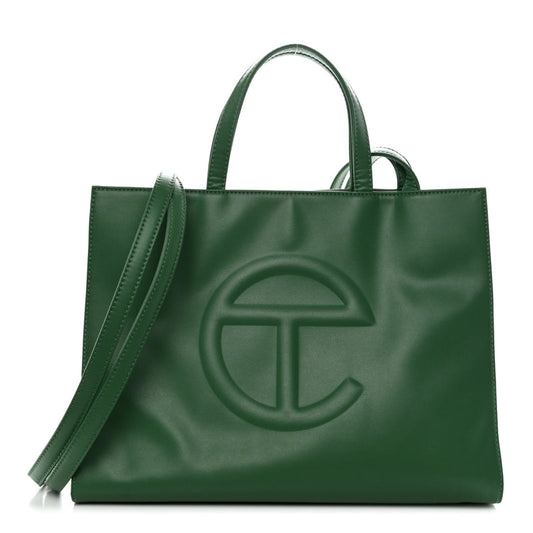 Telfar Vegan Leather Medium Shopping Bag Greenscreen