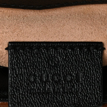 Gucci GG Supreme Monogram New Sakai Lux Calfskin Mini Padlock Flap Pocket Shoulder Bag Beige Ebony Black Cuir