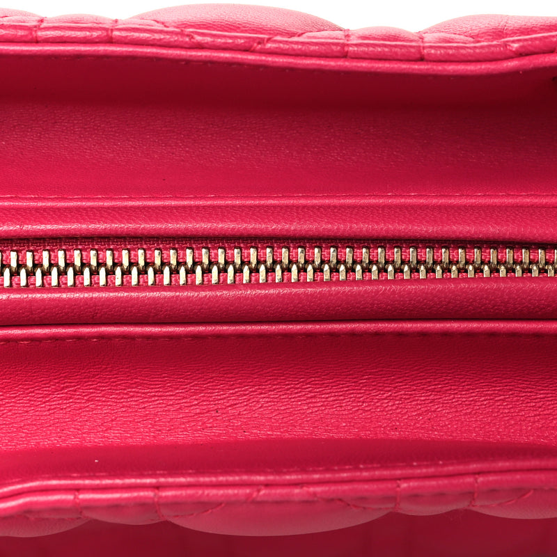 Christian Dior Lambskin Cannage Large Lady Dior Pink