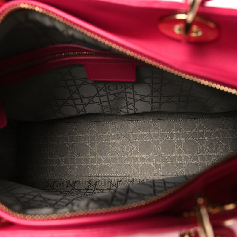 Christian Dior Lambskin Cannage Large Lady Dior Pink