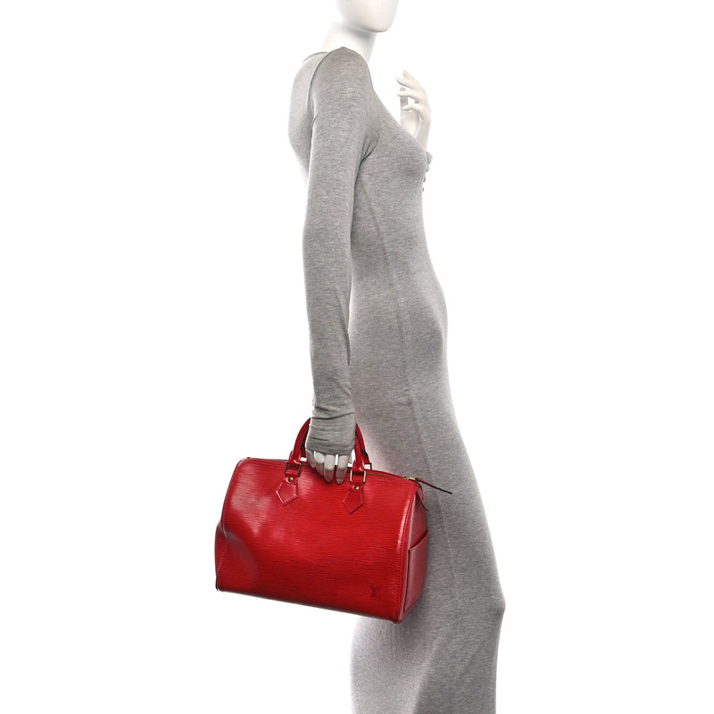Louis Vuitton Epi Speedy 30 Castillan Red