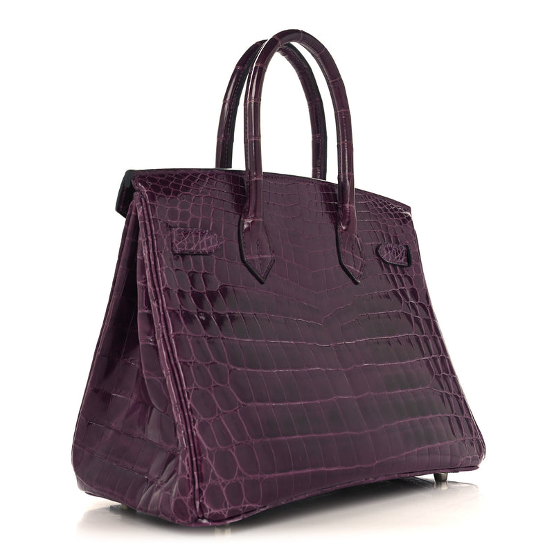 Hermes Shiny Niloticus Crocodile Birkin 30 Cassis