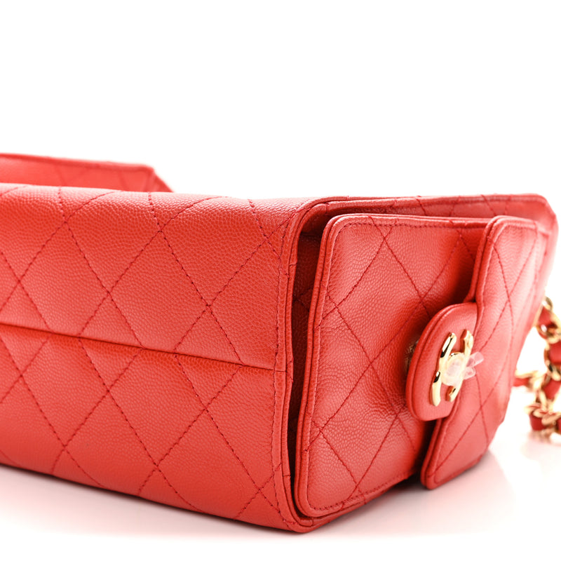 Chanel Caviar Quilted Mini Chanel 25 Handbag Red