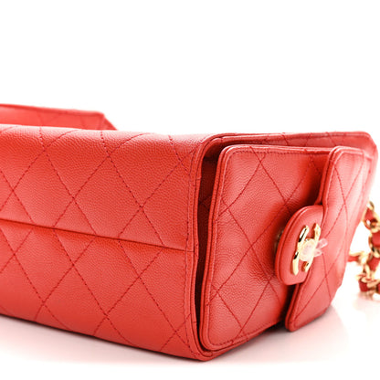 Chanel Caviar Quilted Mini Chanel 25 Handbag Red