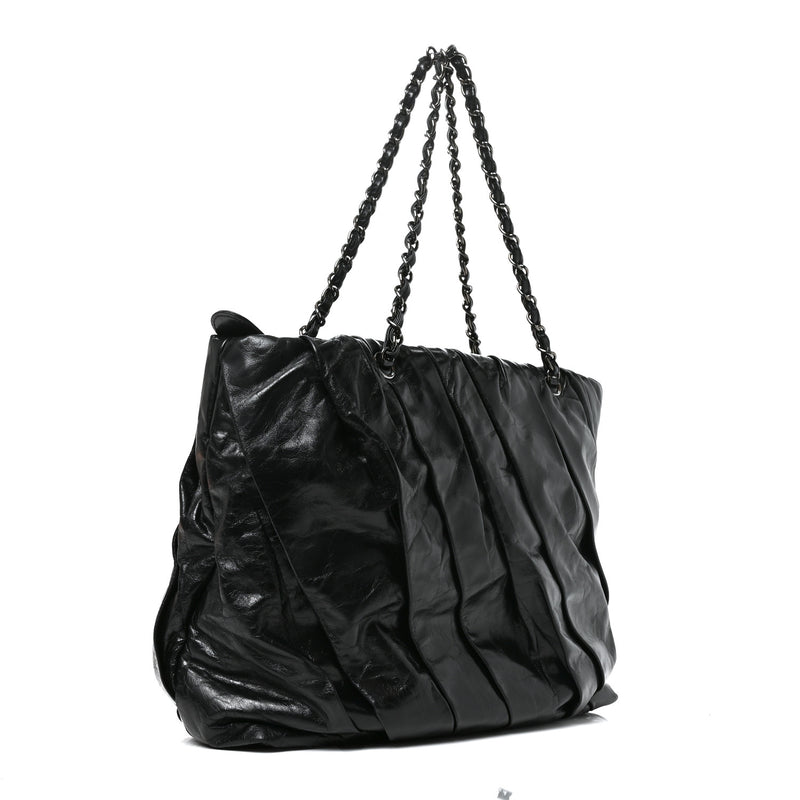 Chanel Glazed Calfskin Large Twisted Tote Black