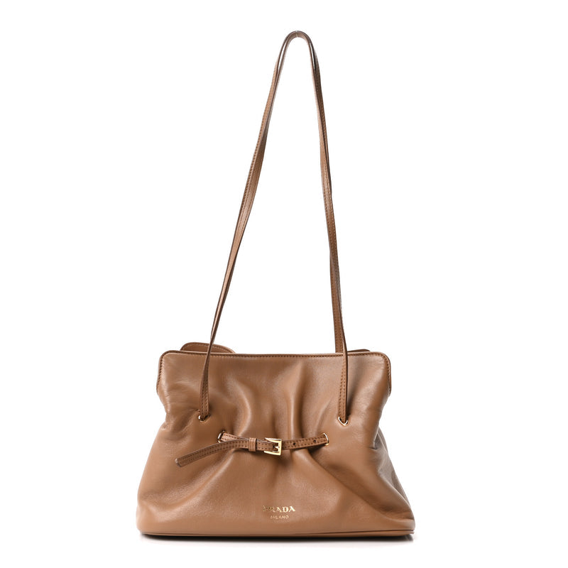 Prada Nappa Small Dada Shoulder Bag Caramel