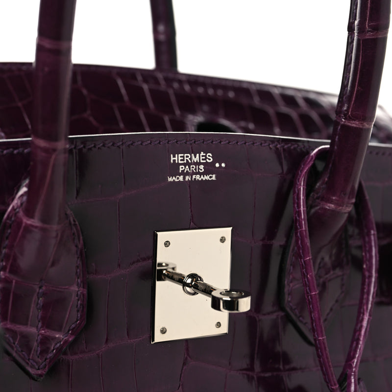 Hermes Shiny Niloticus Crocodile Birkin 30 Cassis