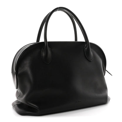 The Row Polished Saddle Calfskin Agnes 12 Black