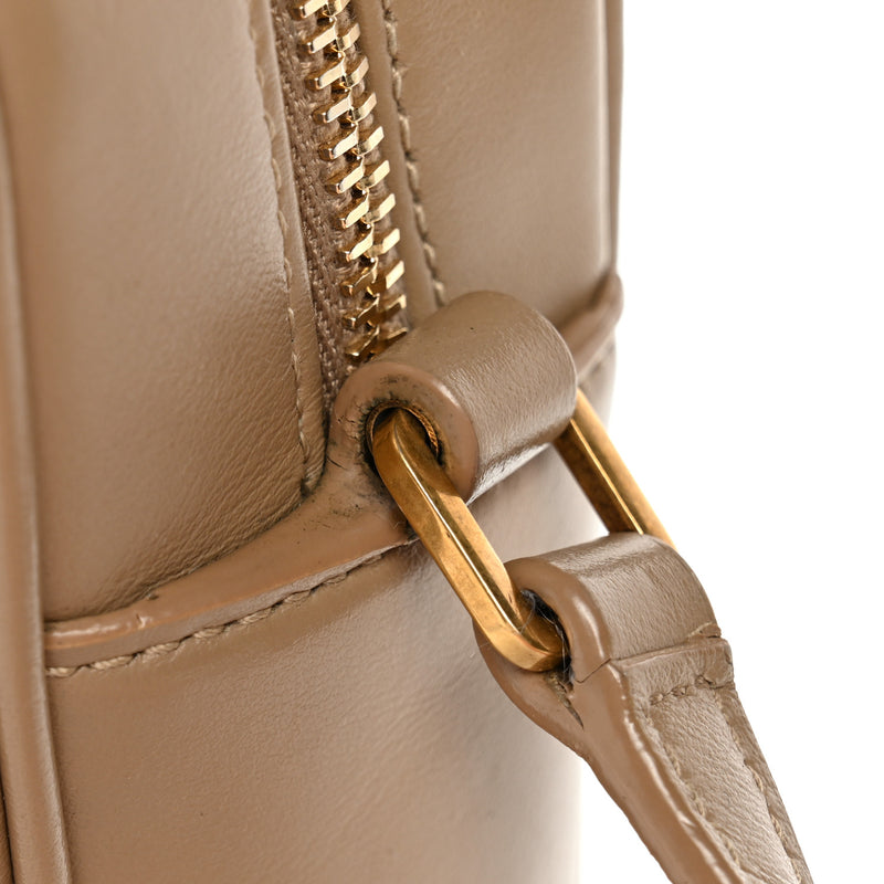 Saint Laurent Calfskin Matelasse Monogram Lou Camera Bag Dark Beige