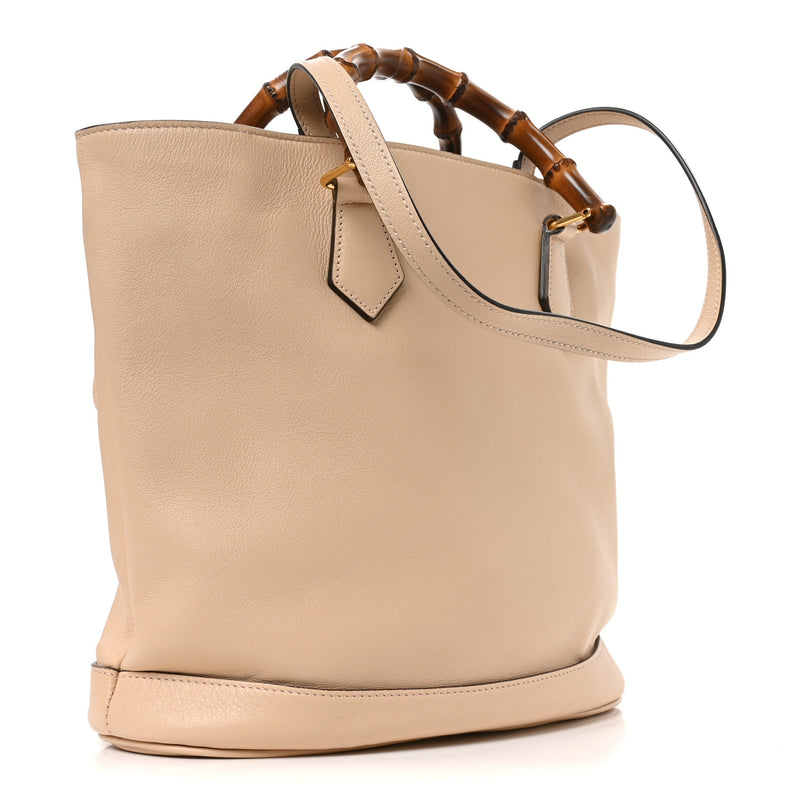 Gucci Calfskin Medium Diana Round Tote Bag Oatmeal