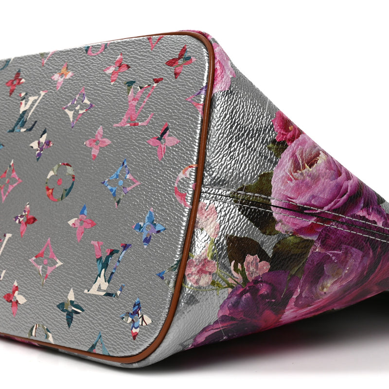 Louis Vuitton Metallic Monogram LV Garden Neverfull MM Silver