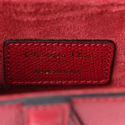 Christian Dior Grained Calfskin Mini Saddle Bag Red
