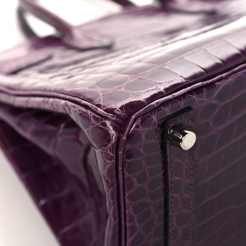 Hermes Shiny Niloticus Crocodile Birkin 30 Cassis