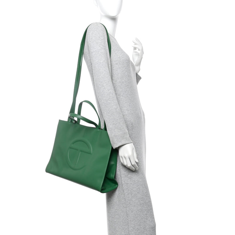 Telfar Vegan Leather Medium Shopping Bag Greenscreen