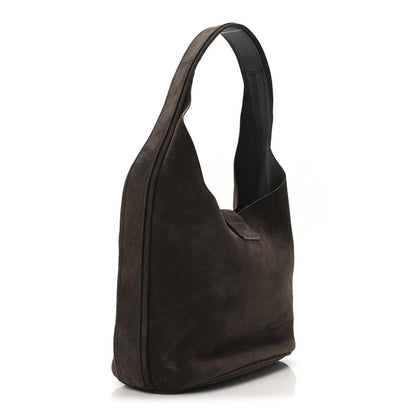Salvatore Ferragamo Calfskin Suede Medium Archivo Gancio Hobo Testa di Moro
