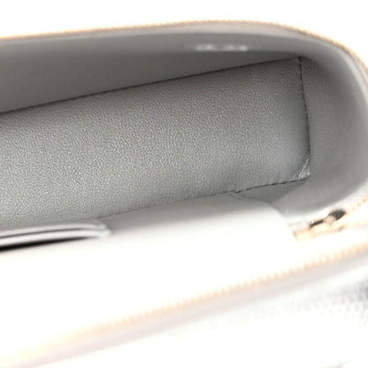Chanel Lizard Embossed Top Handle Slim Vanity With Chain Silver