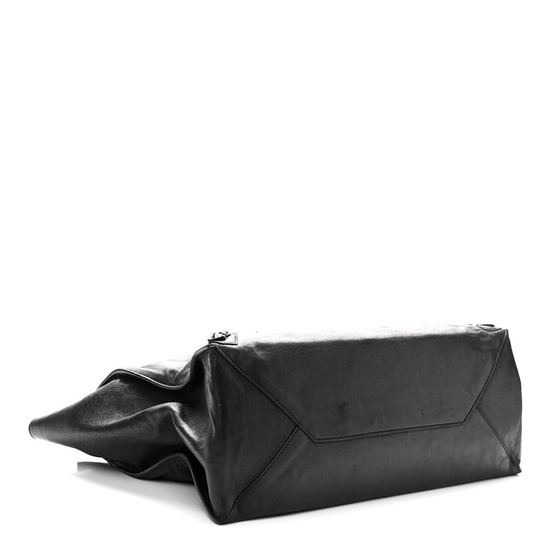 Balenciaga Supple Calfskin Papier A4 Zip Around Tote Black
