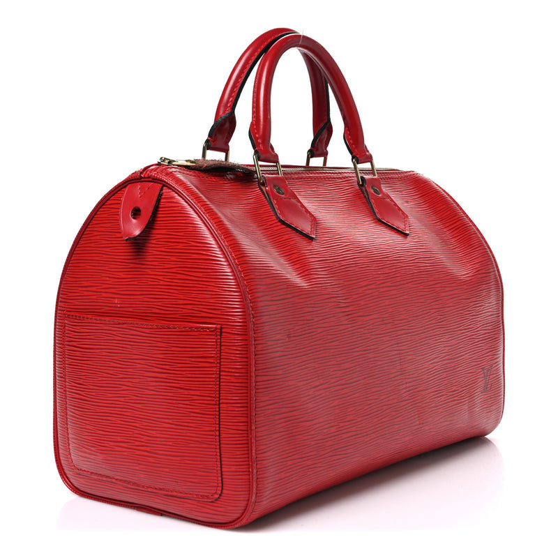 Louis Vuitton Epi Speedy 30 Castillan Red