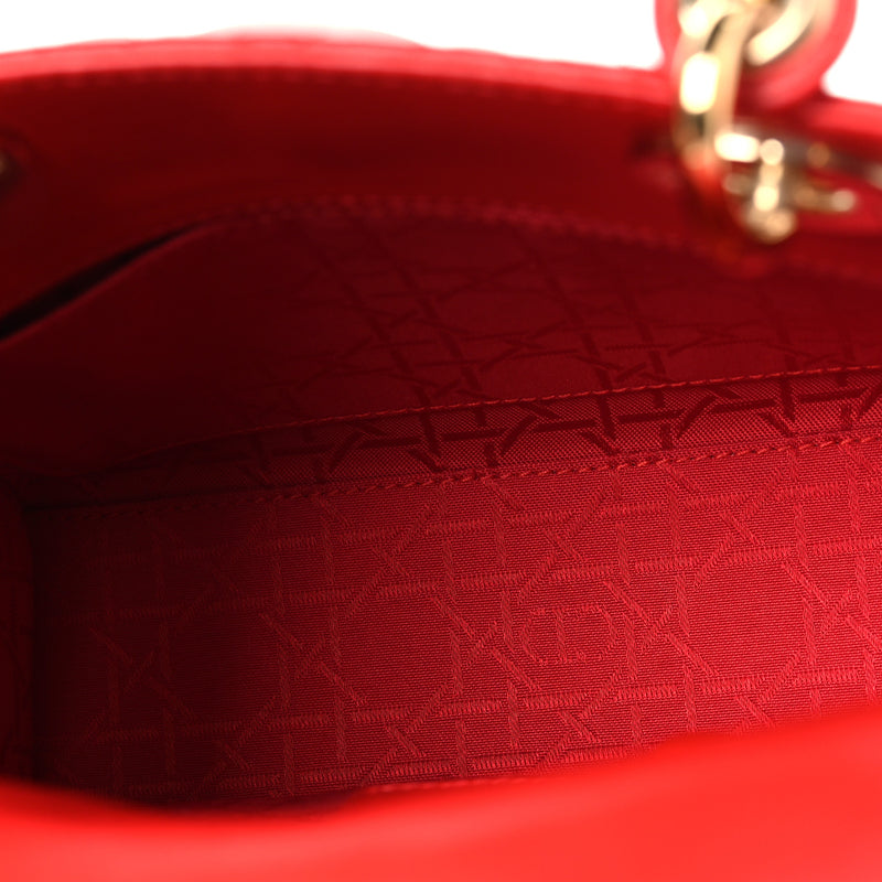 Christian Dior Lambskin Cannage Small My ABCDior Lady Dior Red