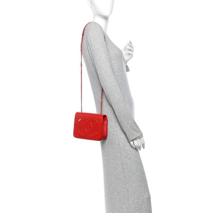 Chanel Lambskin CC Mania Flap Bag Red