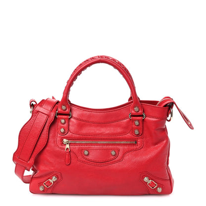Balenciaga Agneau Giant 12 Gold Hardware Town Rouge Cardinal