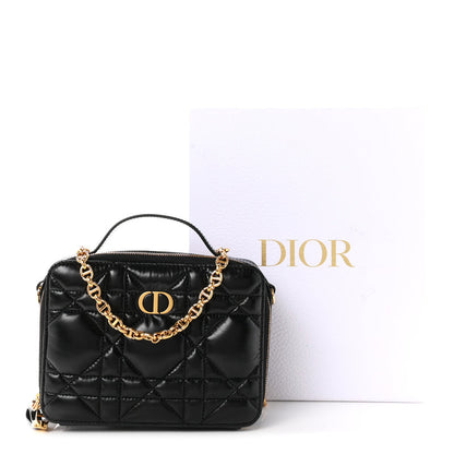 Christian Dior Calfskin Macrocannage Caro Box Bag Black