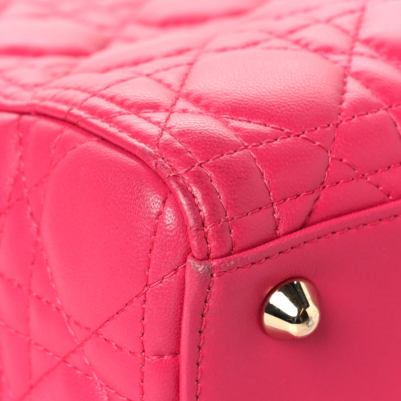 Christian Dior Lambskin Cannage Large Lady Dior Pink