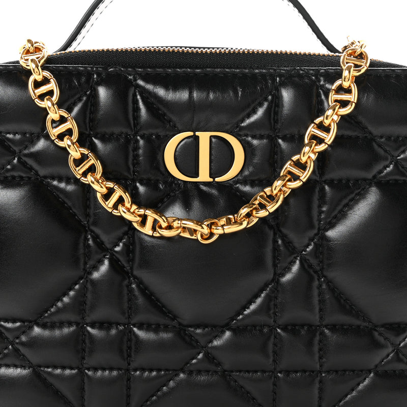 Christian Dior Calfskin Macrocannage Caro Box Bag Black