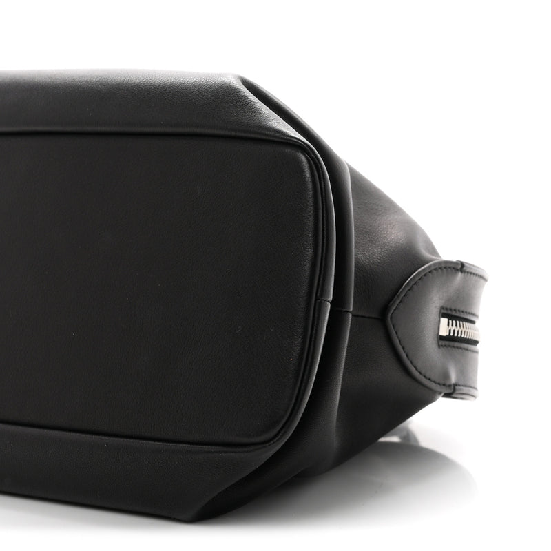 The Row Polished Saddle Calfskin Agnes 12 Black