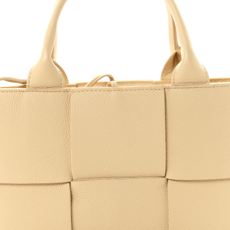 Bottega Veneta Grained Calfskin Maxi Intrecciato Mini Arco Tote Porridge