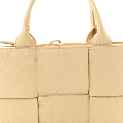 Bottega Veneta Grained Calfskin Maxi Intrecciato Mini Arco Tote Porridge