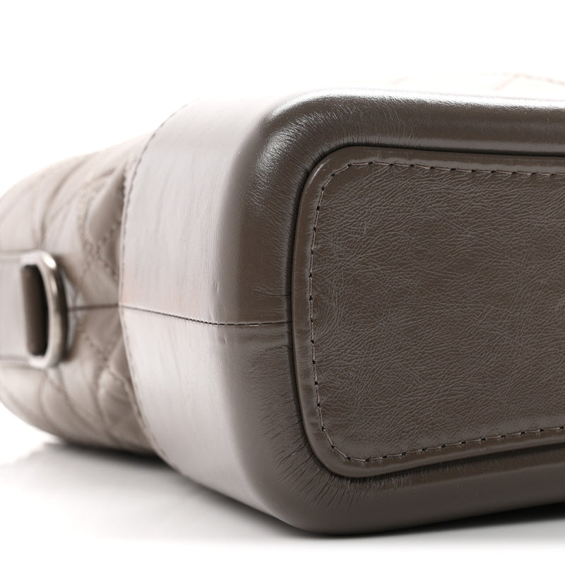 Chanel Aged Calfskin Quilted Medium Gabrielle Hobo Grey