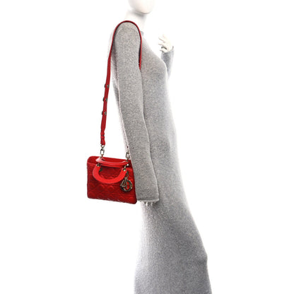 Christian Dior Lambskin Cannage Small My ABCDior Lady Dior Red
