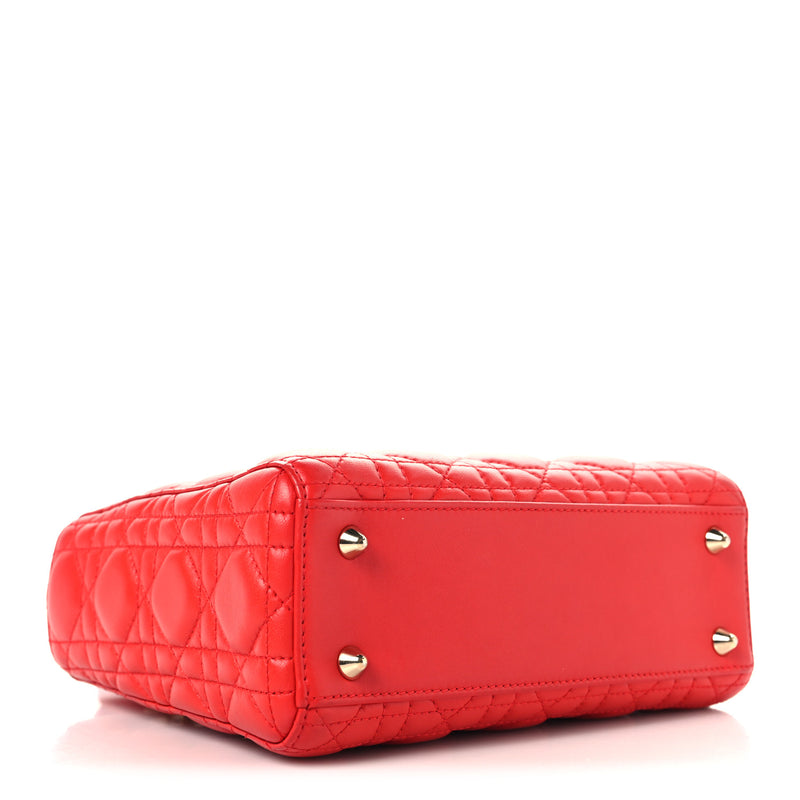 Christian Dior Lambskin Cannage Small My ABCDior Lady Dior Red