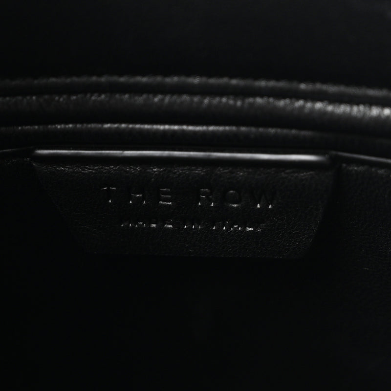 The Row Polished Saddle Calfskin Agnes 12 Black