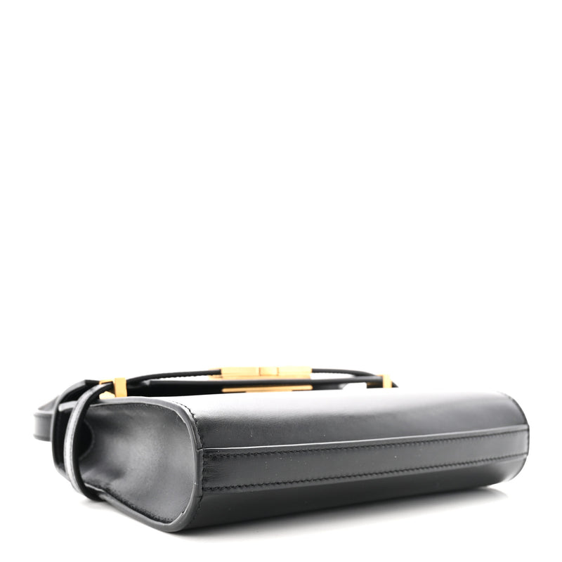 Saint Laurent Smooth Calfskin Mini Manhattan Shoulder Bag Black