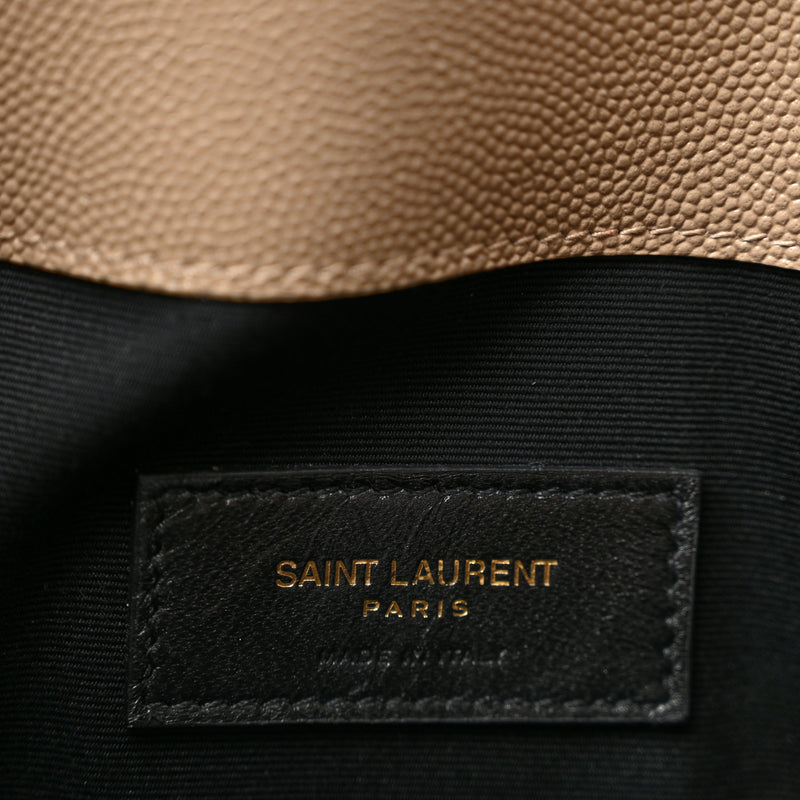 Saint Laurent Grain De Poudre Uptown Pouch Dark Beige