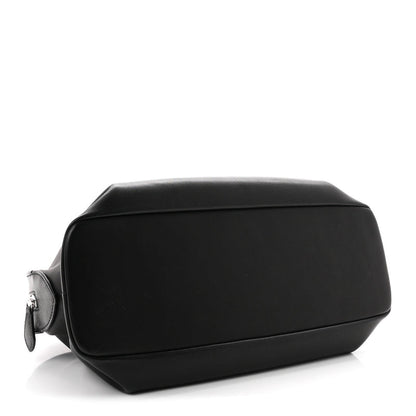 The Row Polished Saddle Calfskin Agnes 12 Black